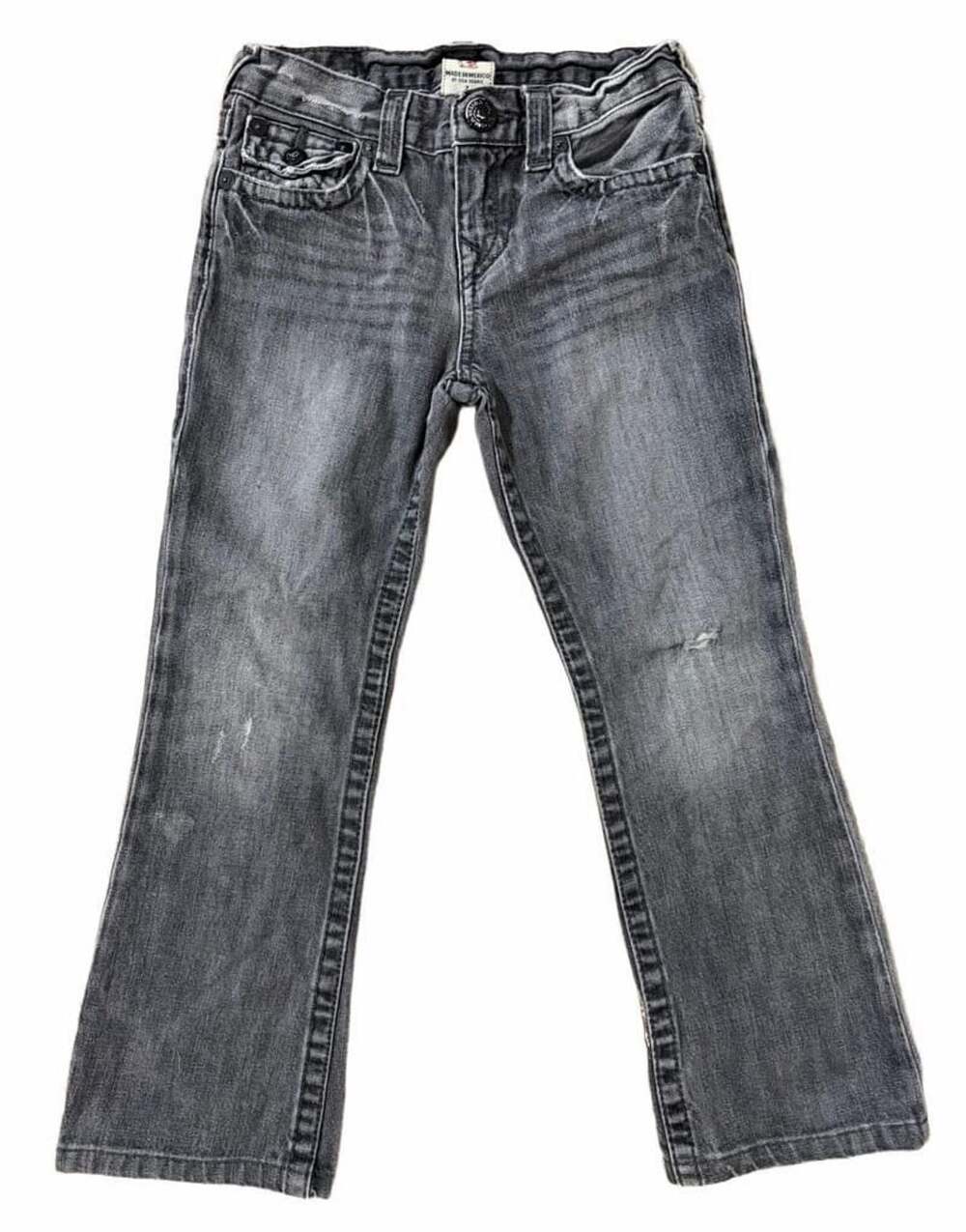 True Religion Kids Grey Wash Flap Pocket Jeans Size 7